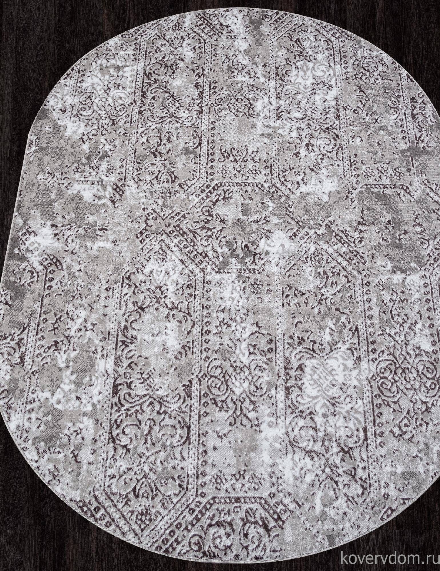 Ковер SILVER F390 GRAY Овал