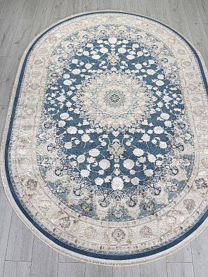Ковер ZARINA A050B D.BLUE SHIRINK / CREAM Овал