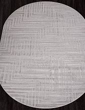 Пушистый круглый ковер DIOS F412 GRAY Овал