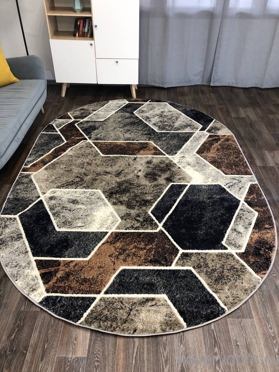 Ковер BOSTON D753 BEIGE-GRAY Овал