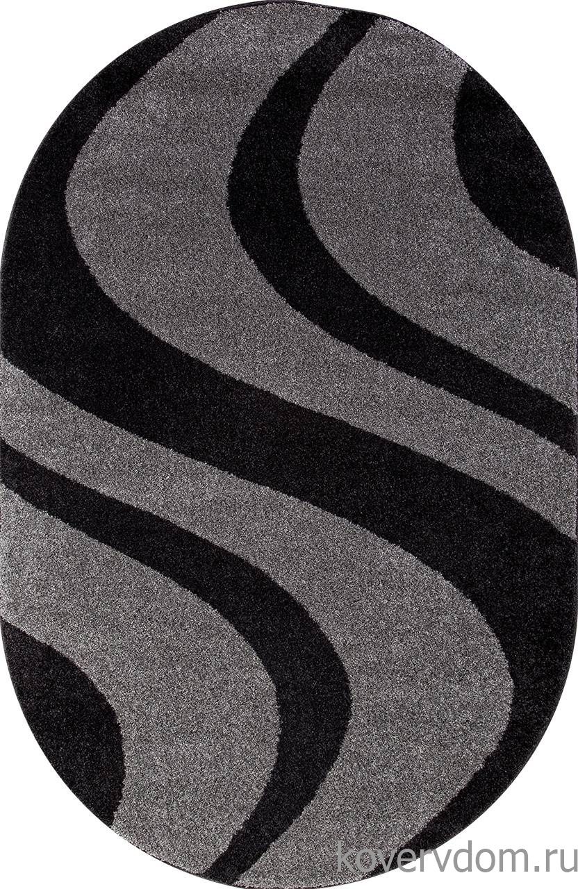 Ковер PLATINUM T617 GRAY-BLACK Овал