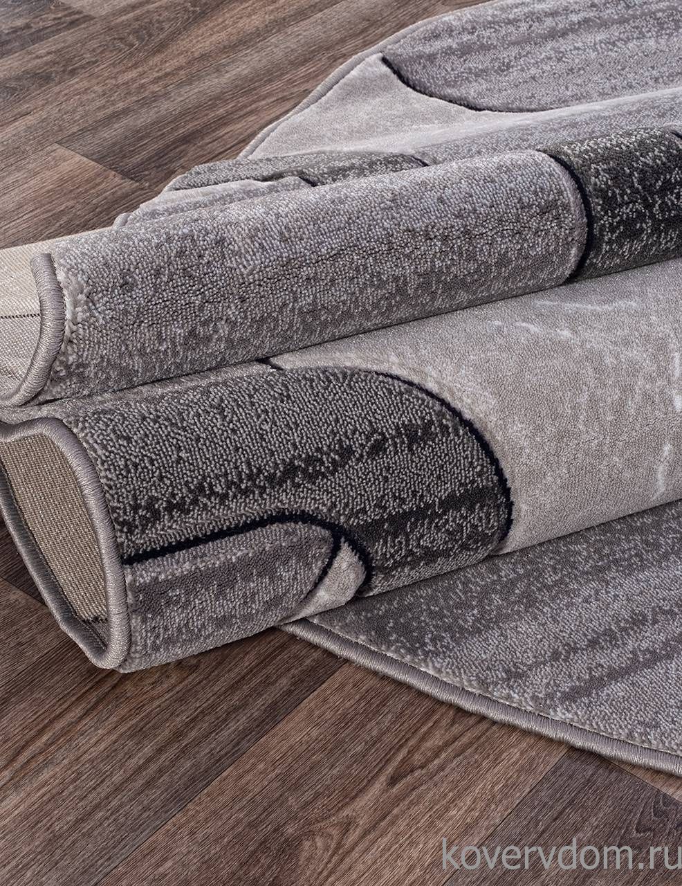 Ковер MEGA CARVING D465 LIGHT GRAY Овал